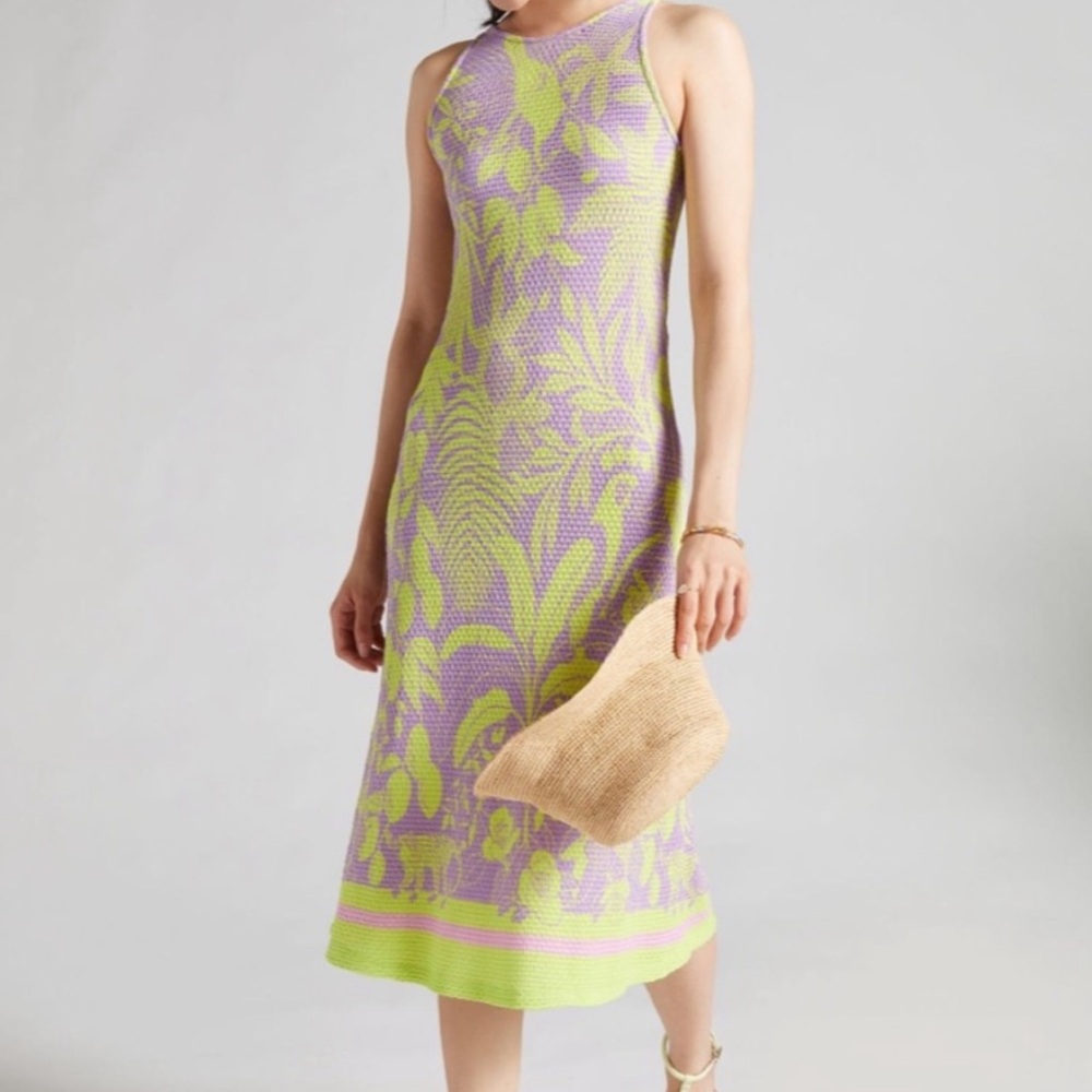 FARM Rio Vibrant Purple and Lime Maxi Dress